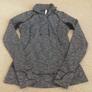 Lululemon - Think Fast Pullover - Heathered Herringbone/Black - Sz 8